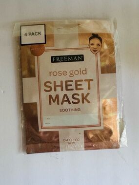 FREEMAN Metallic Soothing Rose Gold Sheet Mask Set of 4